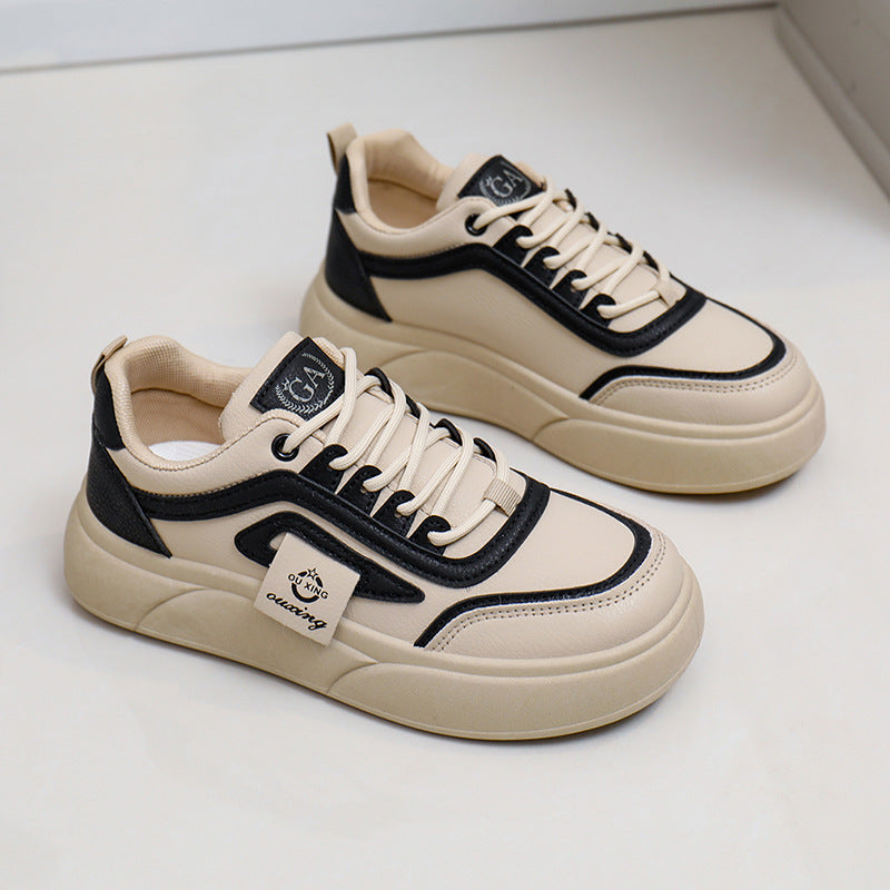 Women’s White Sneakers Korean Style Thick Sole Casual Shoes