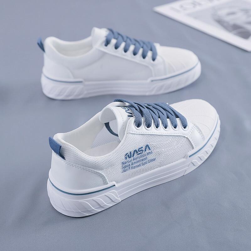 Women’s White Mesh Flats Breathable Casual Sneakers