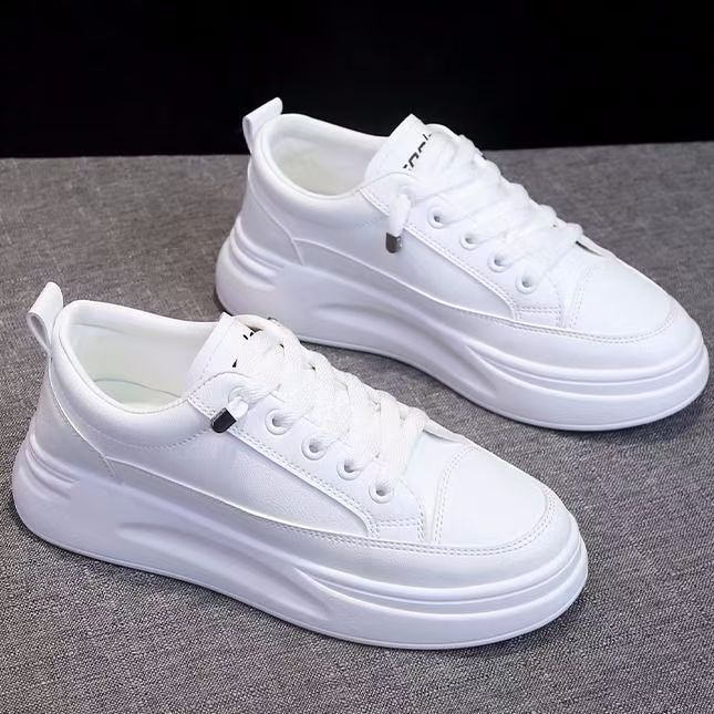Women’s White Thick Sole Casual Sports Sneakers