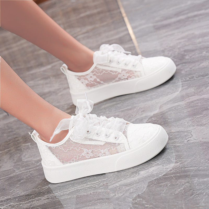 Women’s White Mesh Fisherman Flats Breathable Casual Shoes