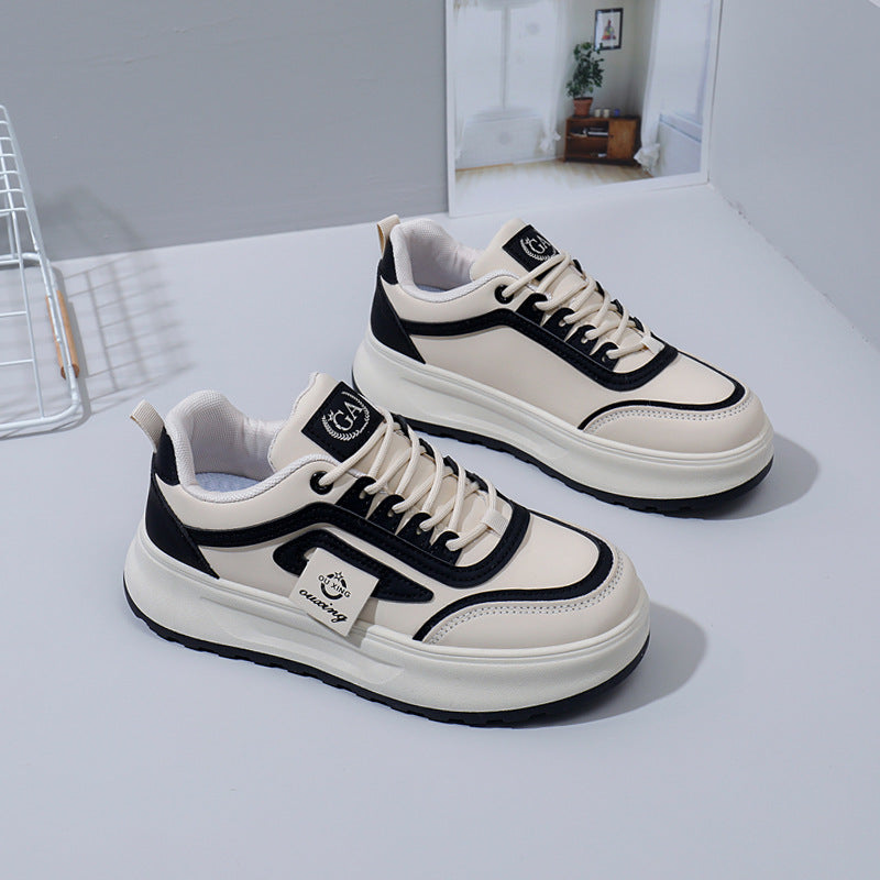 Women’s White Thick Sole Sneakers Casual Dad Shoes