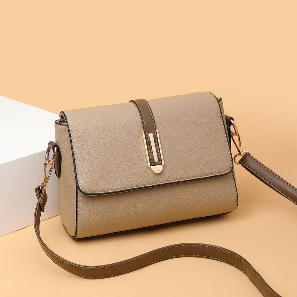 Soft Leather Small Square Crossbody Bag for Women
