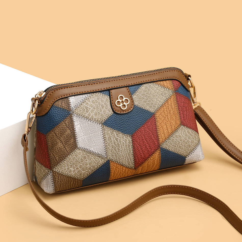 Bohemian Spliced Color Crossbody Phone Bag for Women