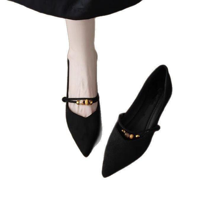 French Style Pointed Toe Soft Sole Flat Shoes Women Elegant