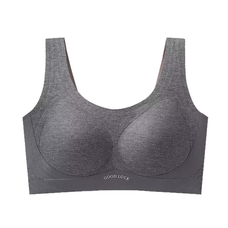 Seamless Fixed Cup Vest Bra with Integrated Push Up Support