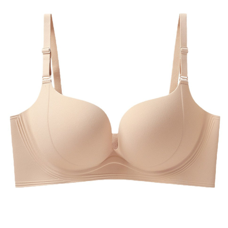 Seamless One Piece Nude Push Up Bra for Natural Contoured Support