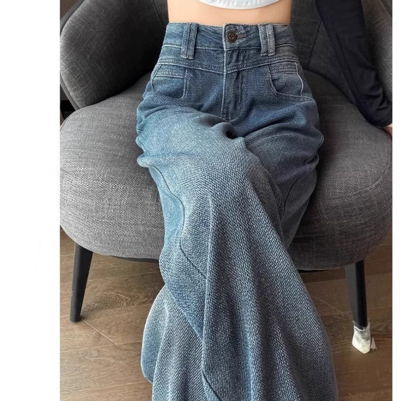 Vintage Inspired Star Print Wide Leg High Waist Denim