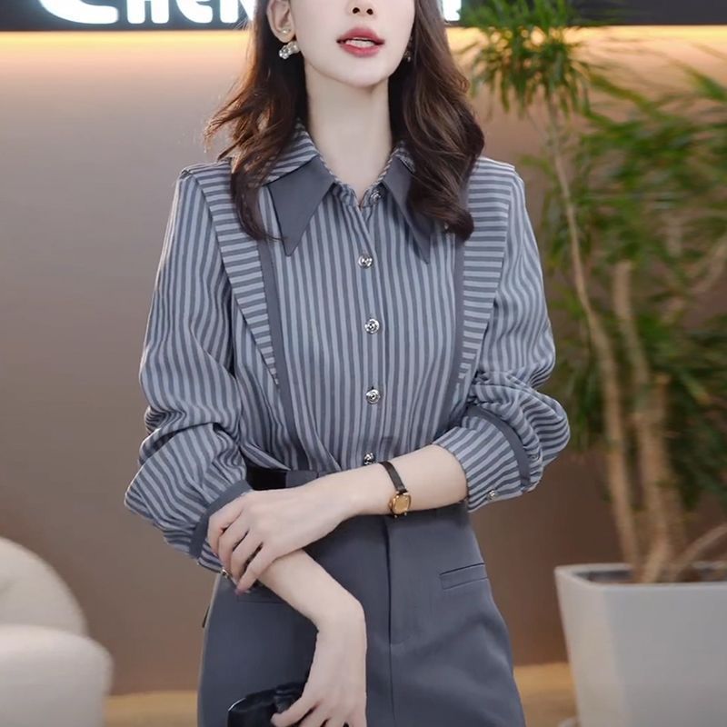 Precision Striped Long-Sleeve Shirt in Sculpted Tailoring
