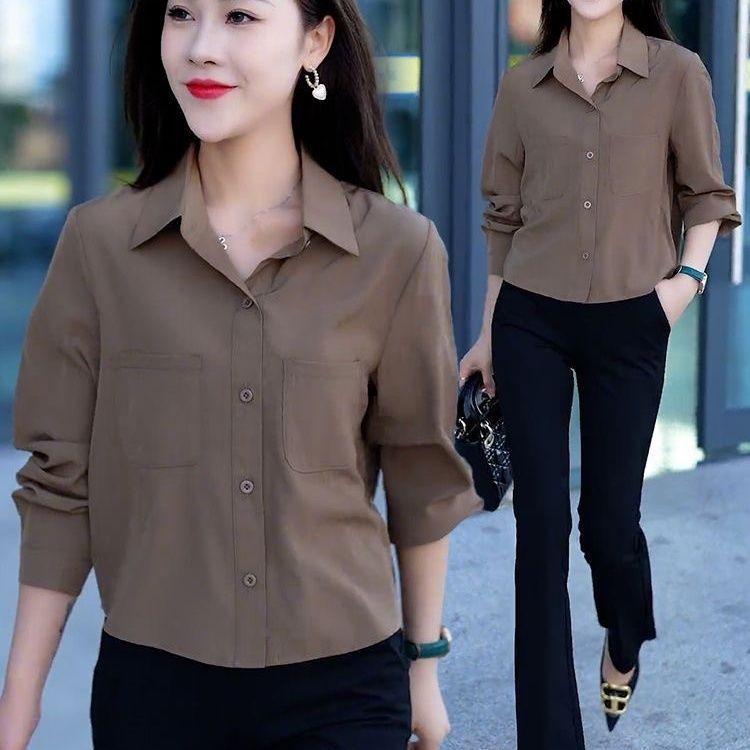 Sculpted Long-Sleeve Minimalist Shirt in Cropped Western Tailoring