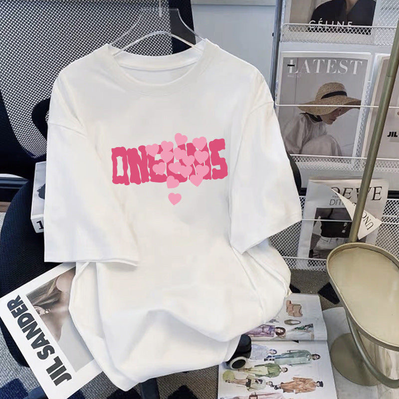 Rose Quartz Pure Cotton Tee with Sculpted Shoulder Detail