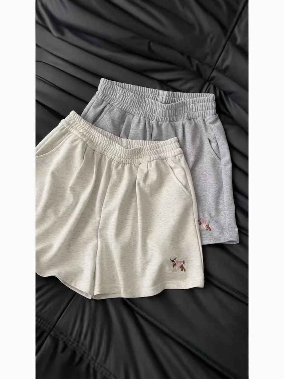 High-Waisted Relaxed Wide-Leg Athletic Shorts