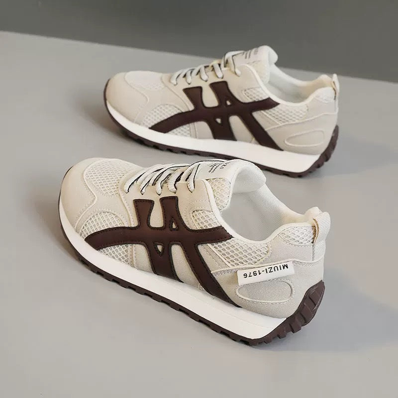 Breathable Mesh Platform Trainers with Sculpted Sole