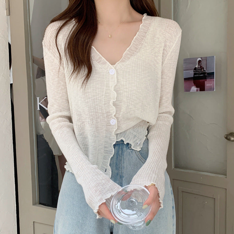Open-Knit Mesh Sun Protection Cardigan and Bolero