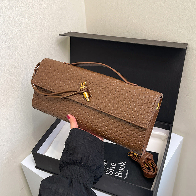 Stone-Patterned Structured Handbag with Adjustable Strap