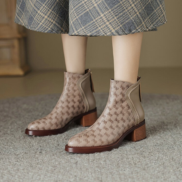 Matte Leather Platform Martin Boots with Sculpted Rubber Sole