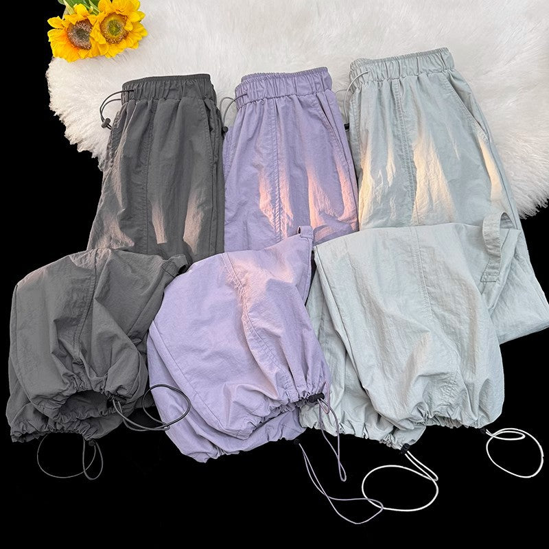 Ice Silk Quick-Dry Technical Cargo Joggers with Drawstring
