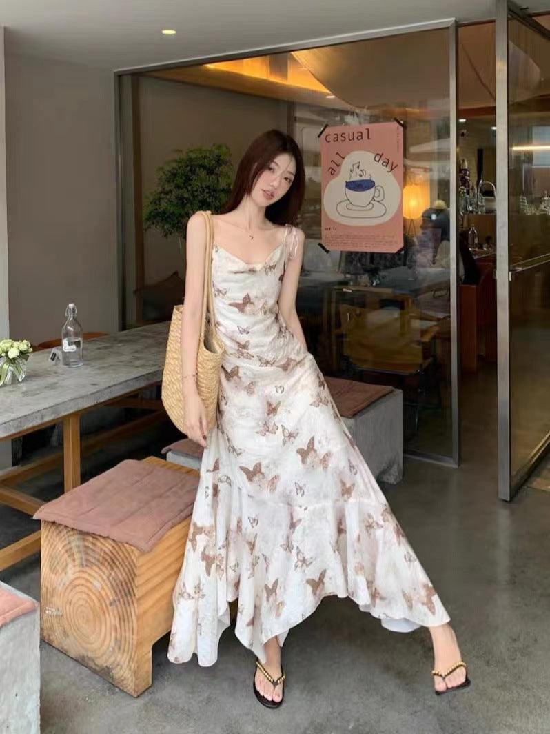 National Style Irregular Butterfly Long Dress