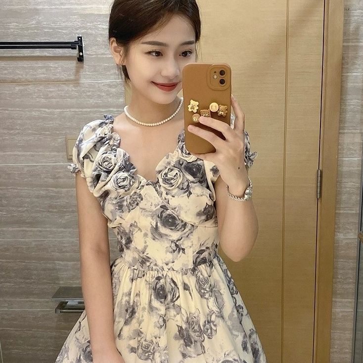 French Style Vintage Tea Break A-Line Mini Dress