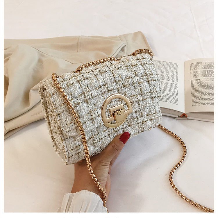Woolen Chain Crossbody Small Square Shoulder Bag