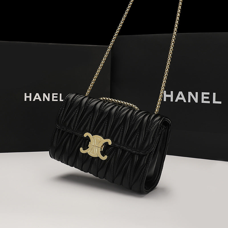Textured Mini PU Crossbody Small Square Chain Bag