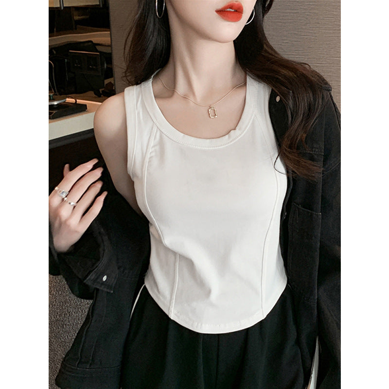 Women's Slim Fit U-Neck Sleeveless Cotton Tank Top