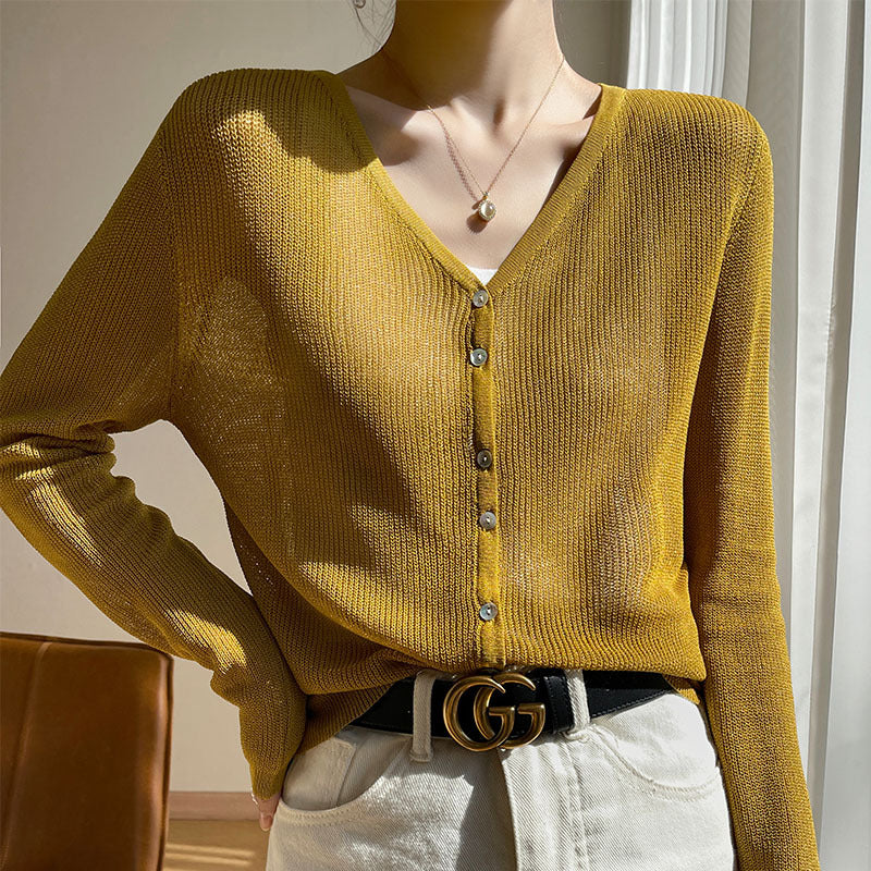 Women’s Linen Knit Sun Protection Shawl Cardigan Jacket