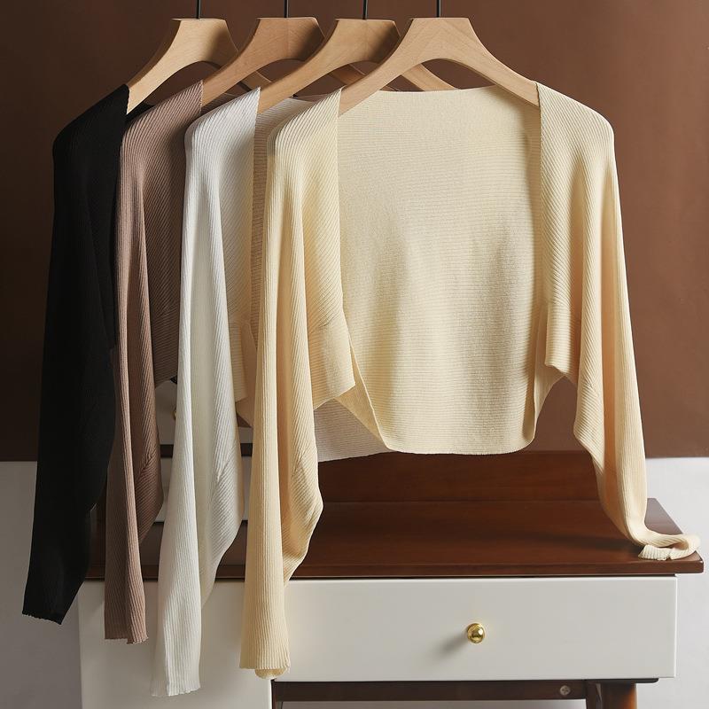 Women’s Ice Silk Linen Knit UV Protection Shawl Cardigan