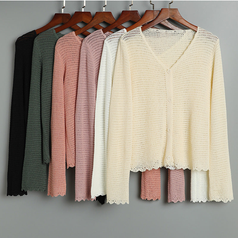 Women’s Ice Silk V-Neck Sun Protection Shawl Cardigan