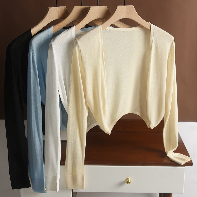 Women’s Imitation Linen Ice Silk Sun Protection Cardigan