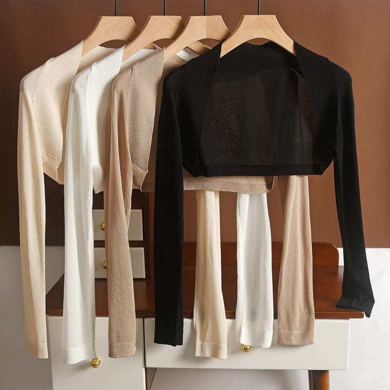 Women’s Ice Silk Knit Sun Protection Shawl Cardigan Jacket