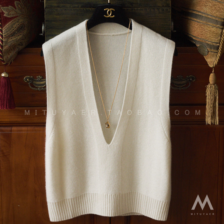 Women’s Loose Fit Knitted Vest Pullover Waistcoat Top