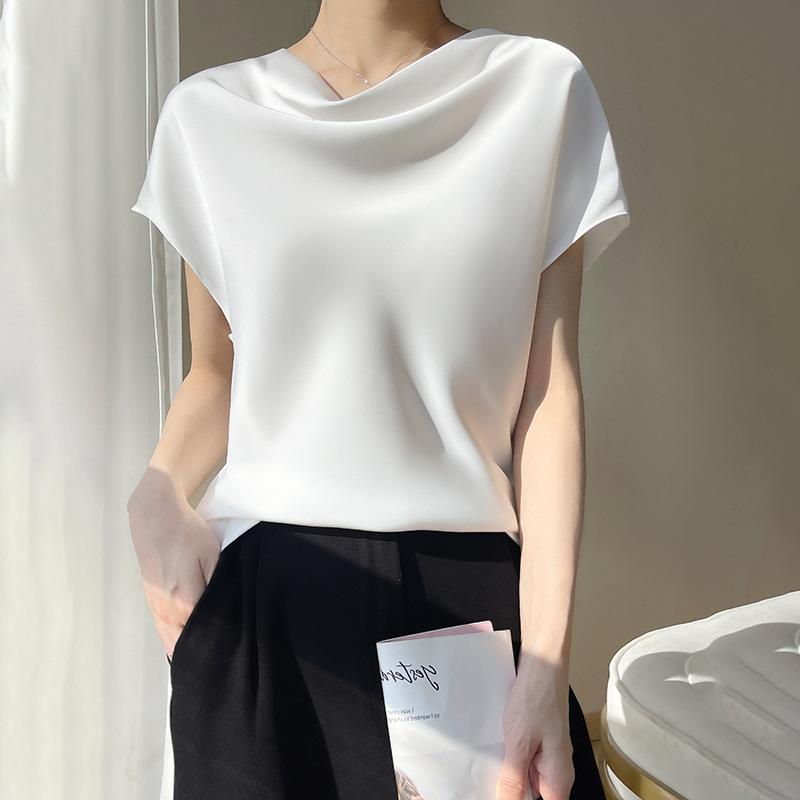 Women’s Pile Collar Slim Fit Short Sleeve Camisole Top