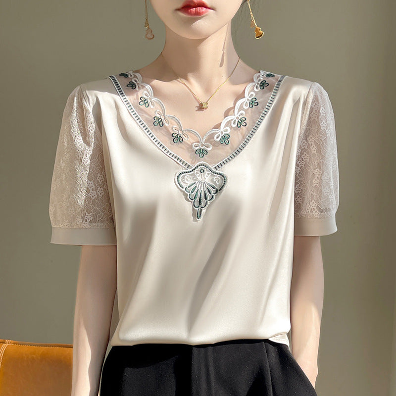Women’s Black & White Versatile Suit Style Bottoming Top Shirt