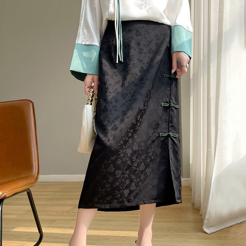Women’s Summer Solid Color Skirt Lightweight Casual Midi Skirt