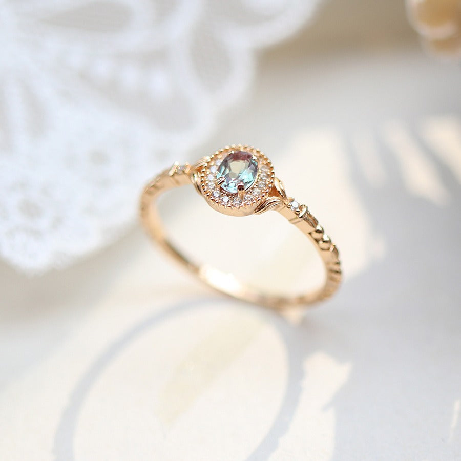 Premium "Qingshan Limited Edition" Retro Alexander Color-Changing Opening Ring