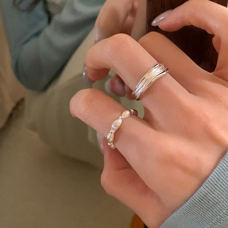 Elegant Textured Minimalist High-End Statement Ring