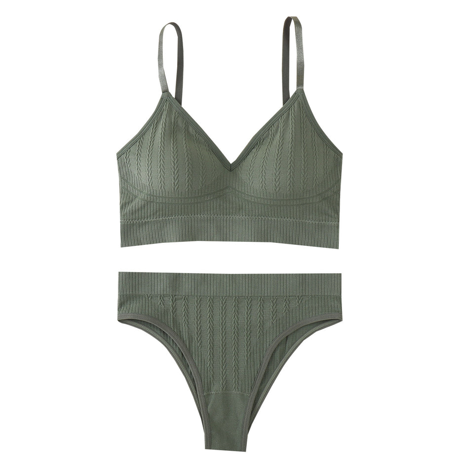 Women’s Camisole Bra Set Wireless Push-Up Beautiful Back Breathable Lingerie