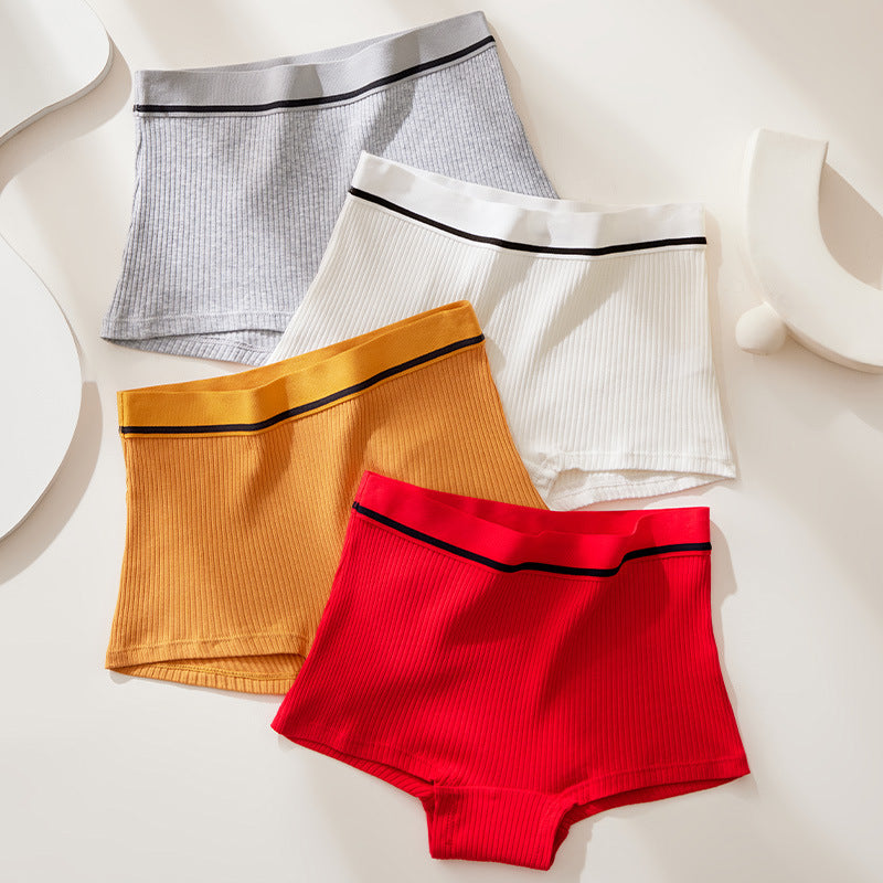 PACK OF 6-Women’s Cotton Boxer Briefs Comfortable Skin-Friendly Seamless Casual Underwear