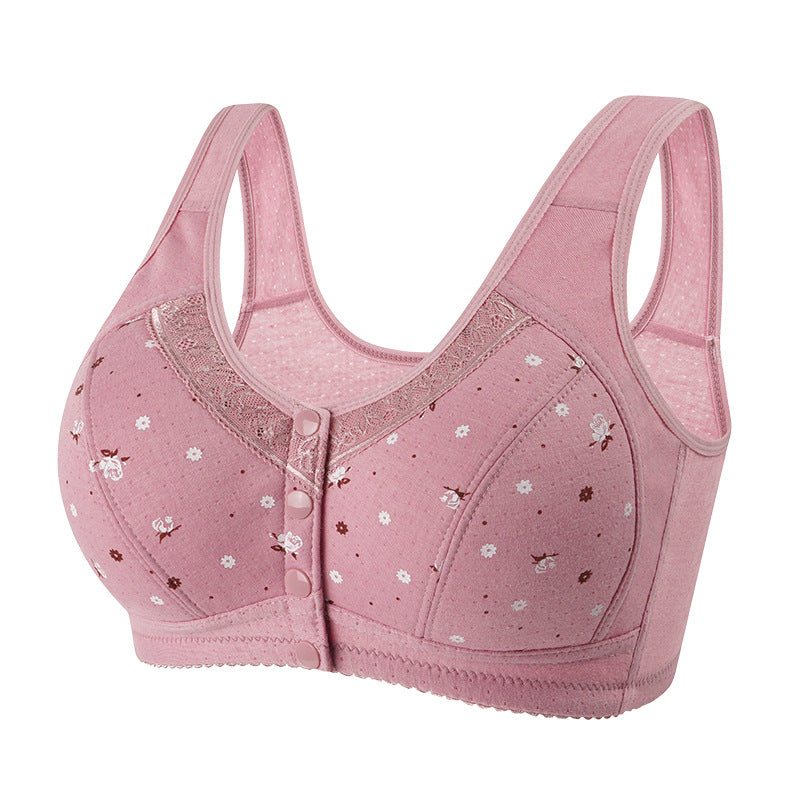Women’s Front Buckle Cotton Vest Bra Plus Size Lightweight Summer Bra