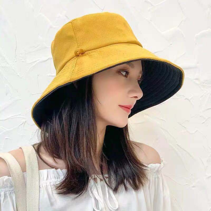 Women’s Reversible Bucket Hat with Wide Brim Sun Protection
