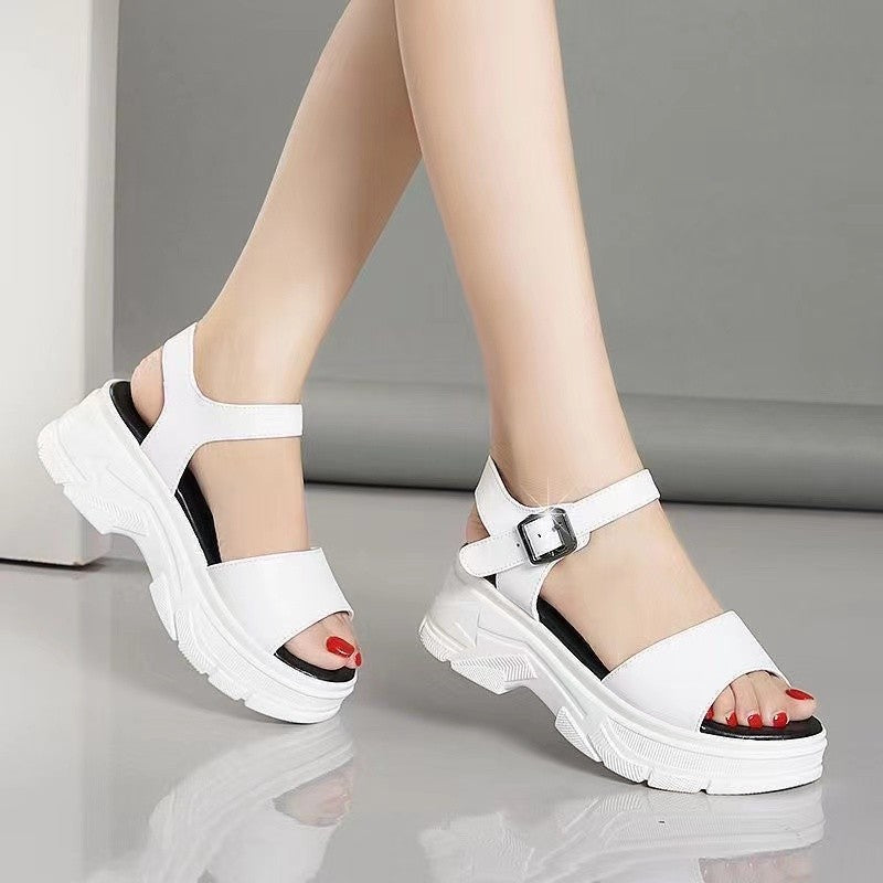 Women’s Thick Sole One Strap Soft Sandals Summer Beach Flats