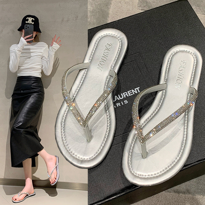 Baotou Buckle Flat Slippers Casual Couple Style Summer Wear