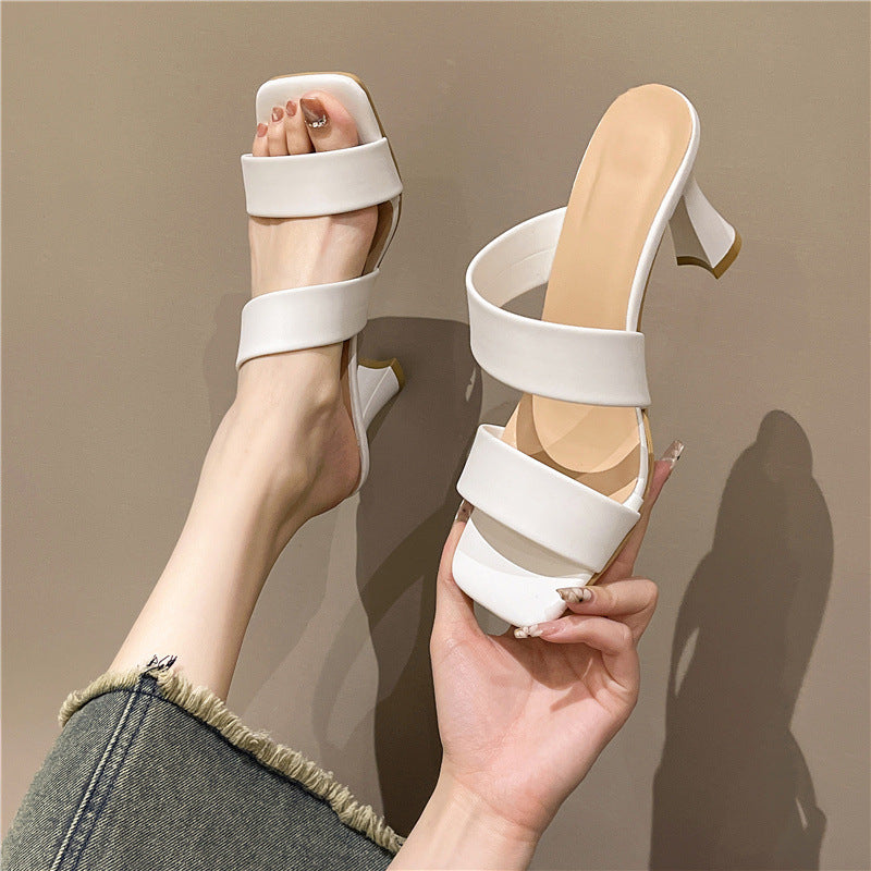 Women's Plus Size French Niche Open-Toe High Heels