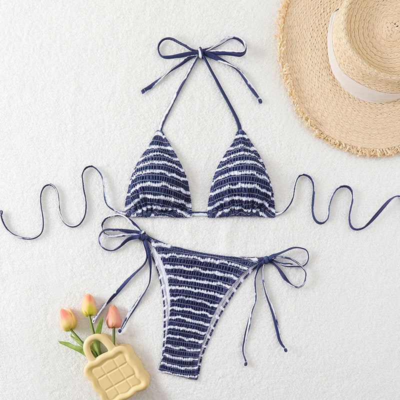 Women's Halter Neck Backless Sexy Bikini Swimwear Set