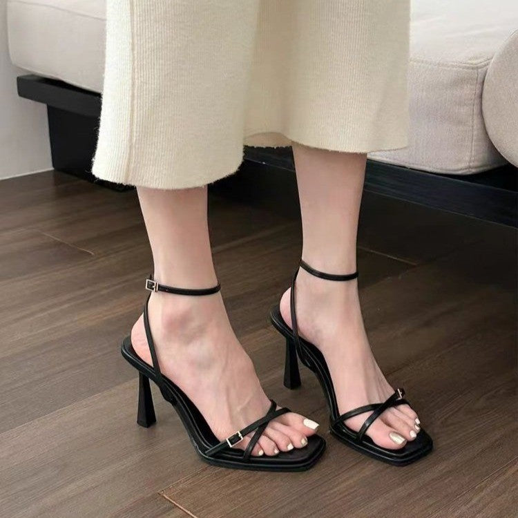 Women's Single Strap Roman Block Heel Sandals