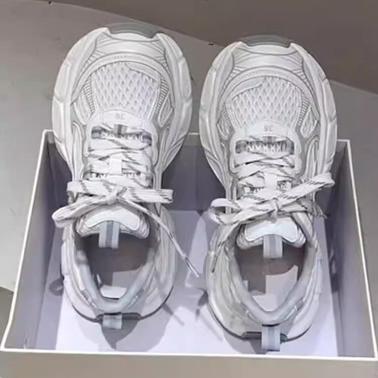 Women's Thick Sole Lace-Up Dad Sneakers Breathable Casual Style