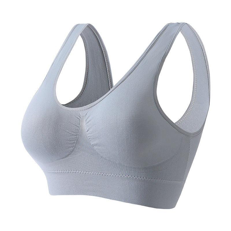 Plus Size Wireless Sports Bra with Push Up Racerback Design