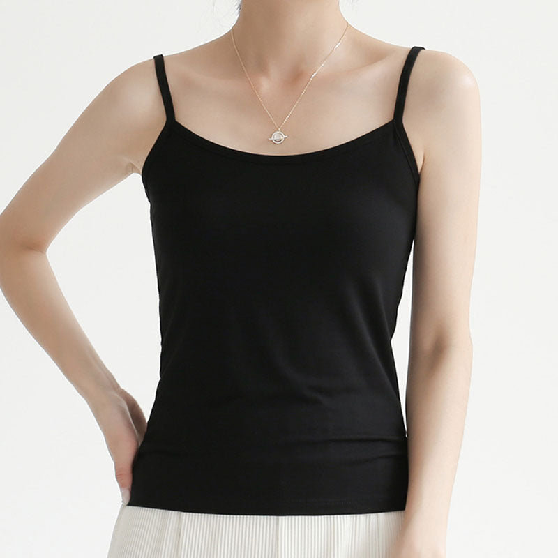 Women's Slim Fit Solid Color Stretch Camisole Top