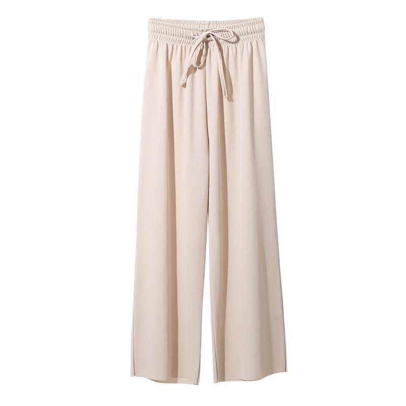 Women's Ice Silk High-Waist Wide-Leg Drapey Summer Pants