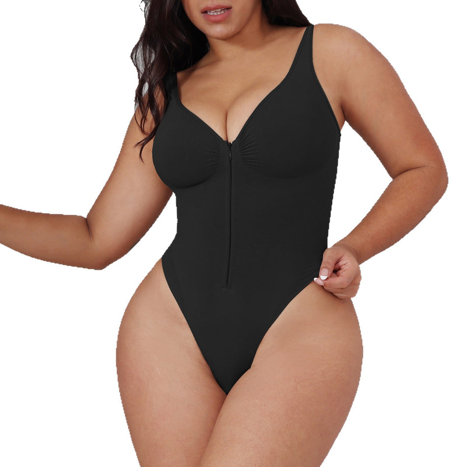 Women's Seamless Shaping Zipper Bodysuit Sculpting Hipwear
